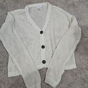 open weave ivory cardigan